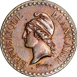 Un centime Dupré, IIe République, 1851, accent sur le E, Paris