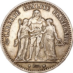 5 francs Hercule, IIIe République, 1874, Paris