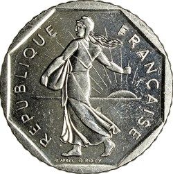 2 francs Semeuse, nickel, 1990