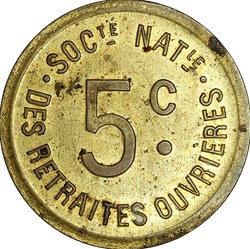 5 centimes, Société Nationale des Retraites Ouvrières, non daté