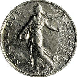 1/2 franc Semeuse, BU, 2001