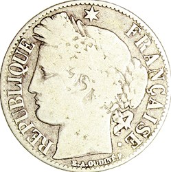 1 franc Cérès, IIIe République, 1872, Bordeaux