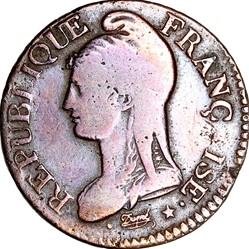 Cinq centimes Dupré, grand module, le Directoire, an 5, Strasbourg