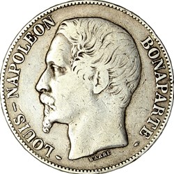 5 francs Louis-Napoléon Bonaparte, 2e type, IIe République, 1852, Paris
