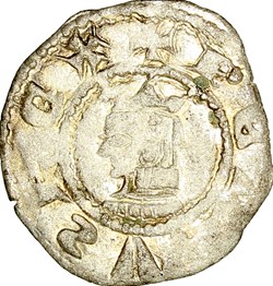 Denier de Pierre III de Barcelone, 1336-1387, Barcelone