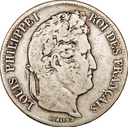 5 francs, 2e type Domard, Louis-Philippe Ier, 1840, Lille