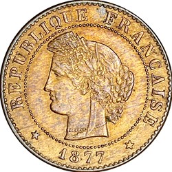 1 centime Cérès, IIIe République, 1877, Paris