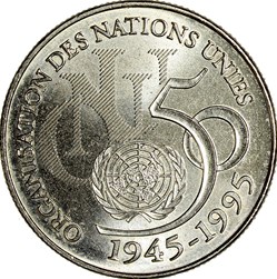 5 francs ONU, BU, 1995