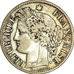 2 francs Cérès, avec légende, IIIe République, 1895, Paris