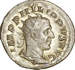 Antoninien de Philippe Ier l'Arabe, Cippe, 248-249, Rome