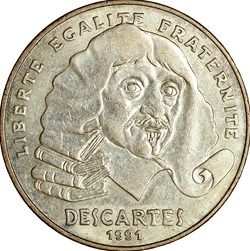 100 francs René Descartes, 1991
