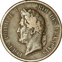 5 centimes des colonies, Louis-Philippe Ier, 1839, Paris