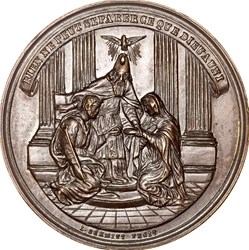 Médaille de mariage, Amour, Fidélité, Bonheur (1860-1880 ?)