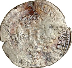 Double sol parisis, Henri III, 1585, Rouen