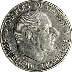 1 franc De Gaulle, 1988, sans différents