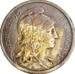 2 centimes Daniel-Dupuis, IIIe République, 1908