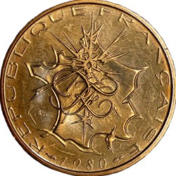 10 francs Mathieu, FDC, 1980