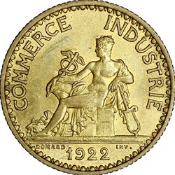 1 franc Chambres de Commerce, IIIe République, 1922