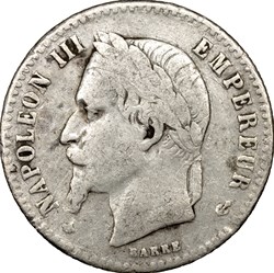 50 centimes, tête laurée, Napoléon III, 1866, Paris