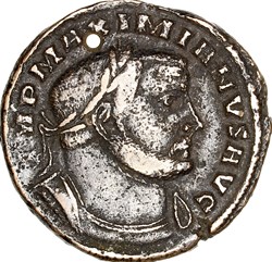 Follis de Maximien Hercule, Genius, 302 - mi 304, Lyon