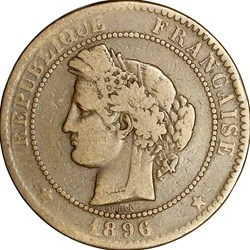 10 centimes Cérès, IIIe République, 1896, faisceau, Paris