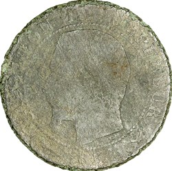 Cinq centimes, tête nue, Napoléon III, 1854, Lille