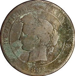 10 centimes Cérès, IIIe République, 1888, Paris