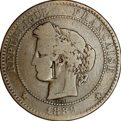 10 centimes Cérès, IIIe République, 1889, Paris