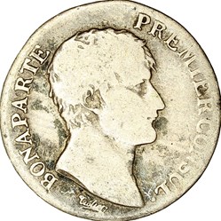 1 franc Bonaparte, Premier Consul, le Consulat, an 12, Nantes