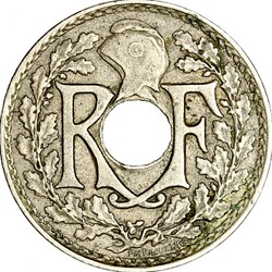 5 centimes Lindauer, petit module, IIIe République, 1922, Poissy