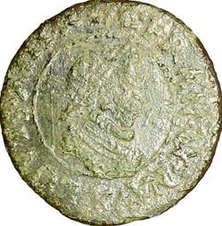 Denier tournois, Louis XIII, 1614, Bordeaux
