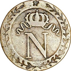 10 cent. à l'N couronnée, Napoléon Ier, 1809, Strasbourg