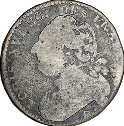 12 deniers au faisceau type François, Louis XVI, 1793, an 5, Dijon