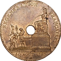 5 décimes régénération française, DUPRE, la Convention, an 2, Paris