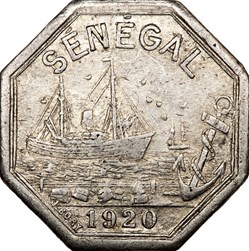 10 centimes, chambre de commerce de Dakar, 1920