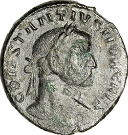 Follis de Constance Ier Chlore césar, Genius, 296, Lyon