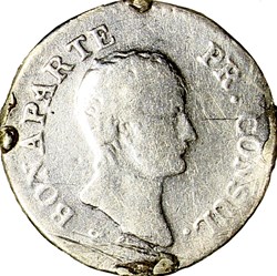 Quart de franc Bonaparte, Premier Consul, le Consulat, an 12, Paris