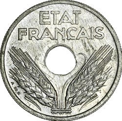 10 centimes Etat-Français, grand module, Etat Français, 1941