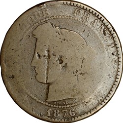 10 centimes Cérès, IIIe République, 1876, Paris