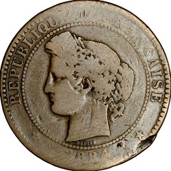 10 centimes Cérès, IIIe République, 1884, Paris