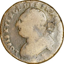 12 deniers au faisceau type François, Louis XVI, 1792, an 4, Montpellier