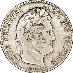 5 francs, 2e type Domard, Louis-Philippe Ier, 1834, Paris
