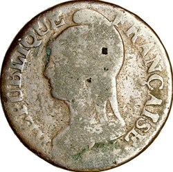 Cinq centimes Dupré, grand module, le Consulat, an 8 / 5, Paris