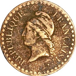 Un centime Dupré, IIe République, 1849, sans accent, Paris