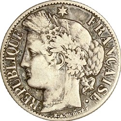 1 franc Cérès, IIIe République, 1871, Bordeaux