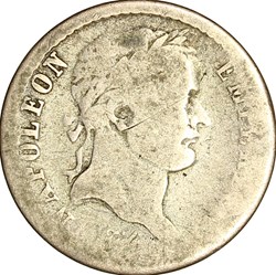 Demi-franc, tête laurée, République, Napoléon Ier, 1808, Nantes