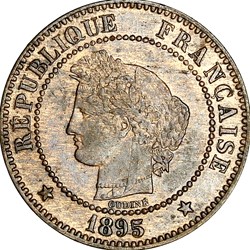 2 centimes Cérès, IIIe République, 1895, Paris