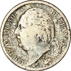1/2 franc, Louis XVIII, 1817, Bordeaux