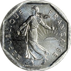 2 francs Semeuse, nickel, BU, abeille, 1994