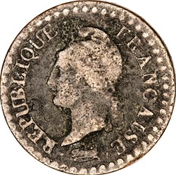 Un centime Dupré, le Directoire, an 6, 6 normal, 53 / 50 perles, Paris